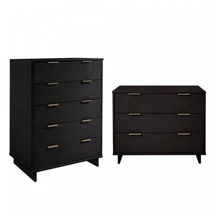 Ensemble de commode 2 pieces Granville Modern en noir