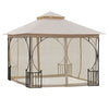 Outsunny 10'x10' Tonnelle De Jardin Patio Canopee Evenements Fete Arriere-cour Avec Moustiquaire