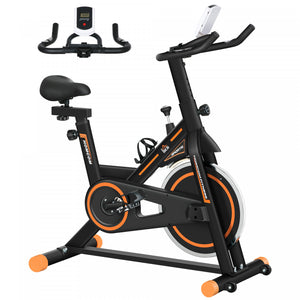 Soozier Velo D'exercice Stationnaire Avec Moniteur Lcd De Resistance Orange
