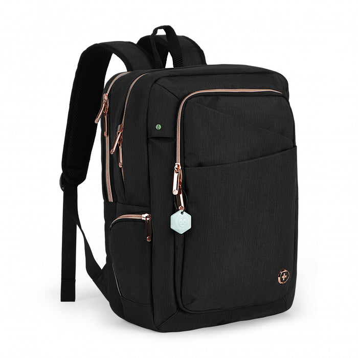 Sac a dos intelligent Swissdigital Design KATY ROSE - Rucksack avec port de chargement integre - Noir