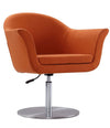 Chaise d’appoint réglable pivotante Voyager de Manhattan Comfort en métal brossé et en tissu - orange