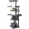 Arbre a Chat Tres Haut de 200 cm avec Poteaux en Sisal pour Chats d'Interieur