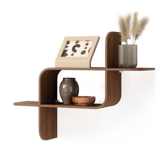 Tablette murale moderne Montage de Umbra en bois - noyer clair