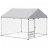 Dog Run W/ Adjustable & Rotating Bowls, 6.6' X 6.6' X 5.1'