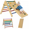 Qaba Ensemble Triangulaire, Jouets D'escalade Pour Tout-petits Avec Rampe, Jouets D'escalade 2 En 1, Salle De Sport D'interieur Pour Bebe De 18 A 48 Mois, Multicolore