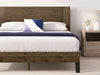 Tonja lit plateforme en bois avec tête de lit brun - Double