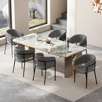  Ethan Ensemble de 6 chaises d’appoint modernes avec assise en velours cotele, pieds inclines et pieds reglables, gris
