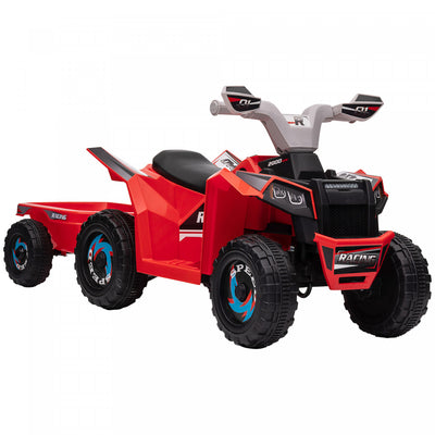 Aosom 6v Kids Atv Quad, Battery Powered Ride-On Electric Vehicle For Kids With Back Trailer, Wear-re|Aosom Quad 6 V Pour Enfants, Vehicule Electrique Alimente Par Batterie A 4 Roues Avec Remorque Arrie