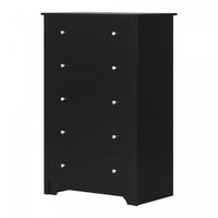  Vito Commode 5 Tiroirs - Noir Solide