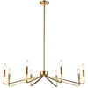 Lustre Clayton de Dainolite avec fini laiton vieilli et 8 ampoules