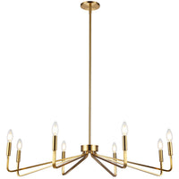 Lustre Clayton de Dainolite avec fini laiton vieilli et 8 ampoules