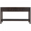 Table Console Michael En Bois Massif Pour Entree Avec Tiroirs De Rangement Et Etagere Inferieure - Marron