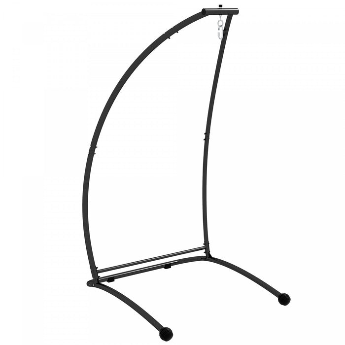Outsunny Support pour Chaise Suspendue, Forme de C, Noir