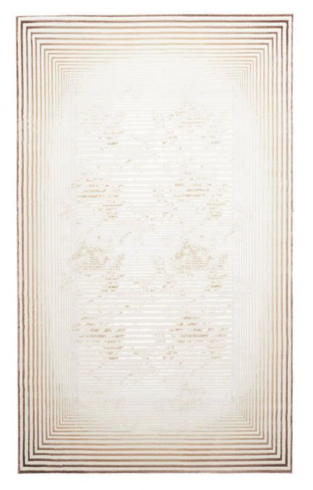Tapis Contemporain/Moderne Ramona 5'0\" x 8'0\" en Brun clair