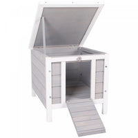 Pawhut 50,8 X 43,2 X 43,2 Cm Clapier En Bois Petit Animal Maison Lapin Cochon D'inde Cage Pour Anima