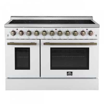 Forno Paolo 48 Inch Freestanding Electric Range in White, 6.7 cu.ft. - FFSEL6011-48WHT | Cuisiniere electrique Paolo 48 pouces, blanche, 6,7 pi³ - FFSEL6011-48WHT