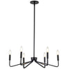 Lustre Clayton de Dainolite avec fini noir mat et 6 ampoules