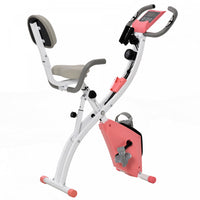Soozier Velo D'exercice Droit 2 En 1 Stationnaire Pliable Magnetique Velo Couche Avec Bandes De Resi
