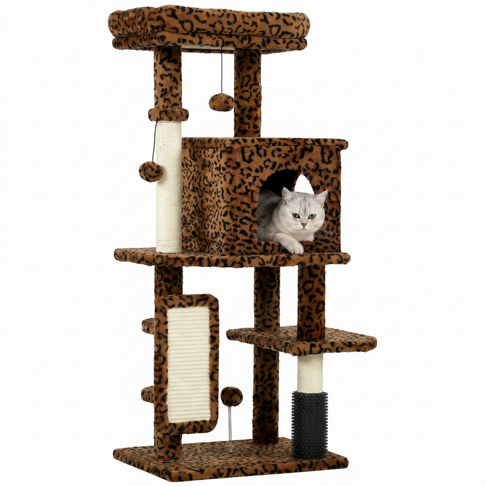 Arbre a chat 104 cm avec poteaux a griffer, beige