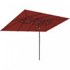 Outsunny Parapluie De Terrasse Double Face Avec Inclinaison, Rouge