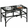 Pawhut Station D'alimentation Avec Materiaux Elegants Et Robustes, Support De Nourriture Pour Chiens De Taille Moyenne, Gamelles Surelevees En Acier Inoxydable, Noir Classique