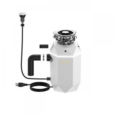 BrightDIAMOND 1HP Quietest Waste Disposer, LED Cabinet Light, Corded & Air Switch, MoonStone - WDD100TA2MS Food Disposer | BrightDIAMOND 1HP Broyeur ultra-silencieux, DEL sous armoire, cordon/interrupteur, Blanc- WDD100TA1BO