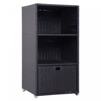 Outsunny Serviette De Piscine En Rotin En Osier Organisateur De Valet Etagere De Rangement Pour Sall