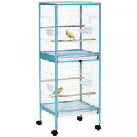 Pawhut 55 Pouces 2 En 1 Cage A Oiseaux Voliere Perruche Maison Pour Pinsons, Perruches Avec Roues, P