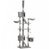Pawhut 94 \"-102\" Enorme Arbre A Chat A Plusieurs Niveaux Du Plafond Au Sol. Griffoir Centre D'activite Multi-niveaux Maison De Jeu Gris Clair