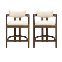 Lucas Ensemble de 2 tabourets de bar en bois de caoutchouc de 26