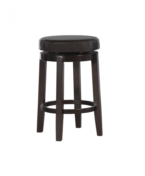 Tabouret Maya de hauteur comptoir en similicuir - brun