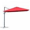 Costway Parasol cantilever 10x10 ft pour terrasse, aluminium, rotation 360°, inclinable, vin