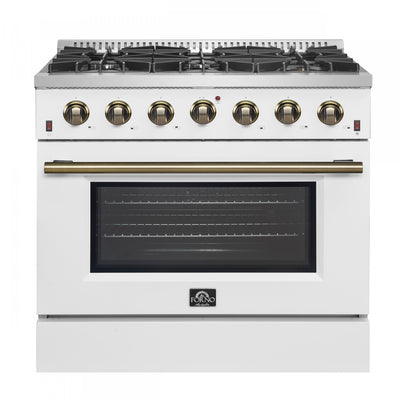 Forno Galiano 36-inch Gas Range in White, 5.36 cu.ft. - FFSGS6244-36WHT | Cuisiniere a gaz Galiano de 36 po en blanc, 5,36 pi³ - FFSGS6244-36WHT