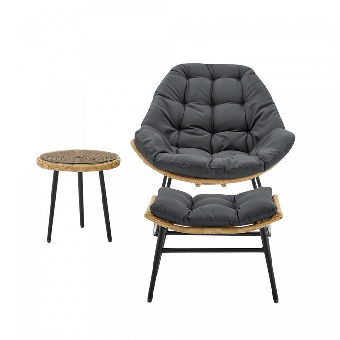 Ensemble moderne Benson de 3 fauteuils lounge en gris