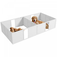 Pawhut Boite De Mise Bas Pour Chiens Et Chiots, Enclos De Mise Bas Pour Chien, Interieur Avec Portes