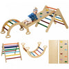 Qaba Ensemble Triangle 5 En 1, Jouets D'escalade Pour Tout-petits, Salle De Gym Pour Bebe Avec Echelle, Rampe, Arche, Pour Escalader, Glisser, Pour18-48 Mois, Multicolore