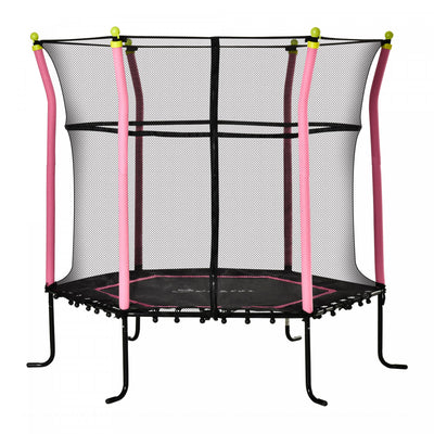 Soozier 63" Kids Trampoline Mini Indoor/outdoor Bouncer Jumper With Enclosure Net Elastic Thick Padd|Soozier Trampoline Pour Enfant De 3 A 10 Ans Exterieur Interieur Surface De Saut De 125 Cm Filet De