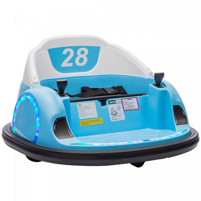Qaba 12v Bumper Car For Toddlers, Electric Powered Ride-On Car With 360 Degree Spin, Remote Control,|Qaba Voiture Electrique Avec Rotation A 360 Degres 12v, Telecommande, Lumieres Led, Klaxon, Pour Les