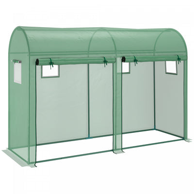 Outsunny 9.8' X 3.3' X 6.6' Outdoor Garden Greenhouse, Steel Frame Plant Growing Greenhouse With Dou|Outsunny Serre De Jardin Exterieure 9,8' X 3,3' X 6,6', Serre De Culture De Plantes A Cadre En Acier