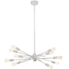 Luminaire suspendu horizontal Nebraska de Dainolite avec fini blanc mat et 10 ampoules