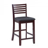 Tabouret Torino de hauteur comptoir en similicuir avec dossier en échelle - merlot