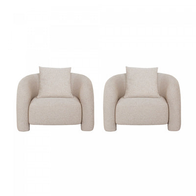Sylvia Modern Glam Tweed Lounge Chair in Gold Dust - Set of 2 | Fauteuil lounge Sylvia en tweed moderne et glamour, finition Poussiere d’or - Lot de 2