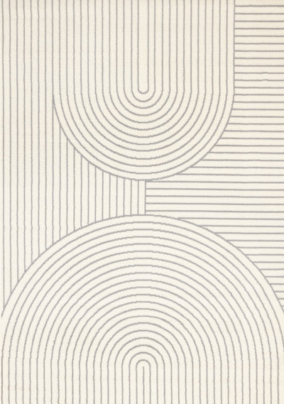 Forte White Grey Curved Arches Indoor Area Rug - 5'3" x 7'5"|Carpette Forte blanche et grise à motif d’arches courbées pour l’intérieur - 5 pi 3 po x 7 pi 5 po
