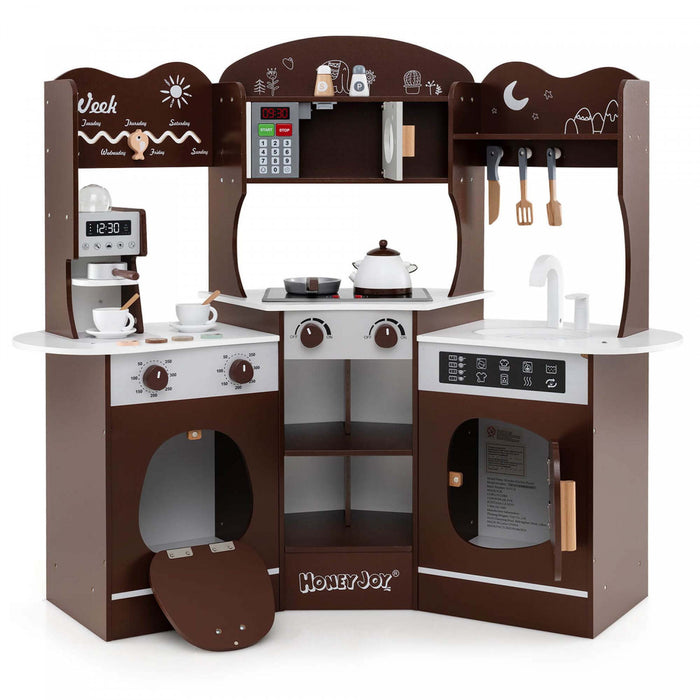 Honeyjoy Coin Cuisine Jeu Avec Machine A Cafe Four Micro-ondes Machine A Laver Marron
