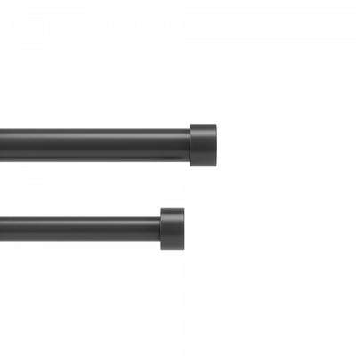 Umbra Cappa Brushed Black Expandable Double 1" Curtain Rod - 66"-120" | Tringle à rideaux extensible double Cappa de Umbra noir brossé de 1 po - 66 po à 120 po