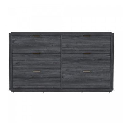 Evelyn Modern 60" Dresser in Charcoal Gray (6-Drawer) | Commode moderne Evelyn 60" en gris charbon (6 tiroirs)
