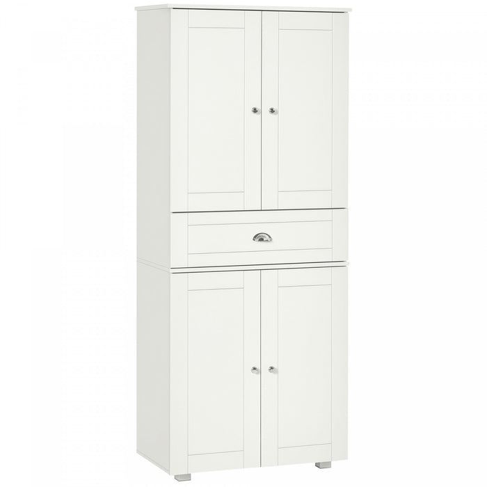 HOMCOM Armoire de cuisine autoportante de 72\" avec 2 grandes