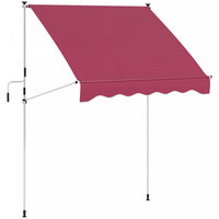 Outsunny 6.6'x5' Abri Solaire Retractable Manuel Pour Patio, Rouge Vin