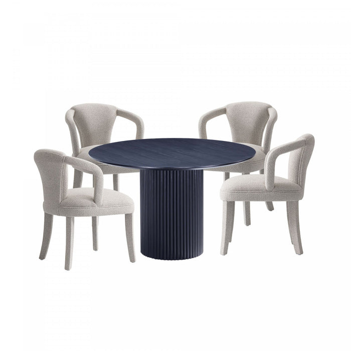 Ensemble de salle a manger chic industriel moderne Hathaway et Palmer 5 pieces, finition Poussiere d’or et noir