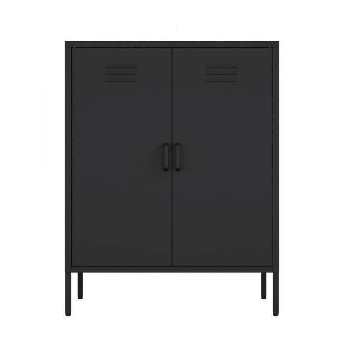 Armoire d’appoint moderne Naomi 32\" en metal noir